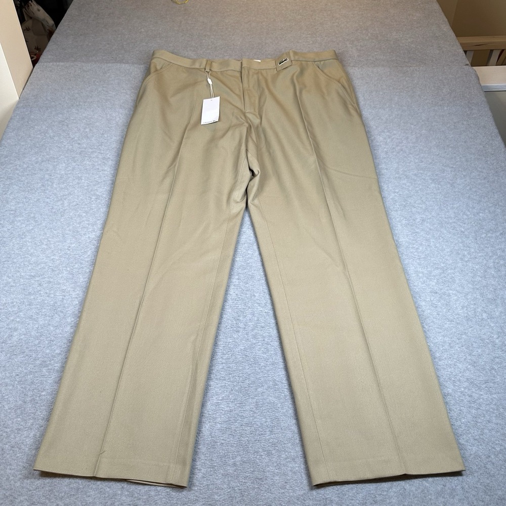 NWT Men's Lacoste Straight-Fit Chino Pants‎ Size US 42/52 EU Beige CB8